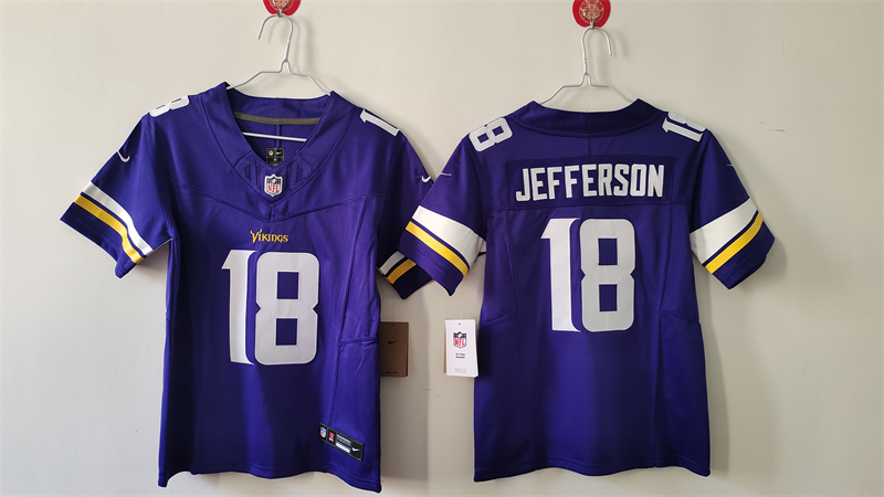 Women's Minnesota Vikings #18 Justin Jefferson Purple F.U.S.E Vapor Untouchable Limited Stitched Jersey(Run Small) Women's Minnesota Vikings #18 Justin Jefferson Purple F.U.S.E Vapor Untouchable Limited Stitched Jersey(Run Small)