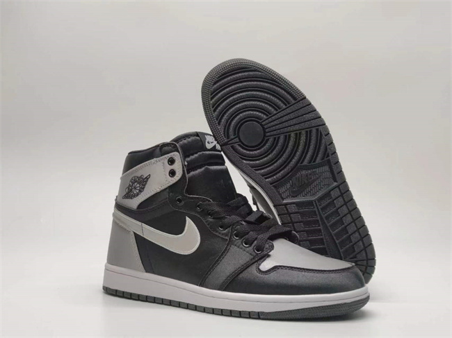 Women's Running Weapon Air Jordan 1 Black/Grey Shoes 0449 Women's Running Weapon Air Jordan 1 Black/Grey Shoes 0449