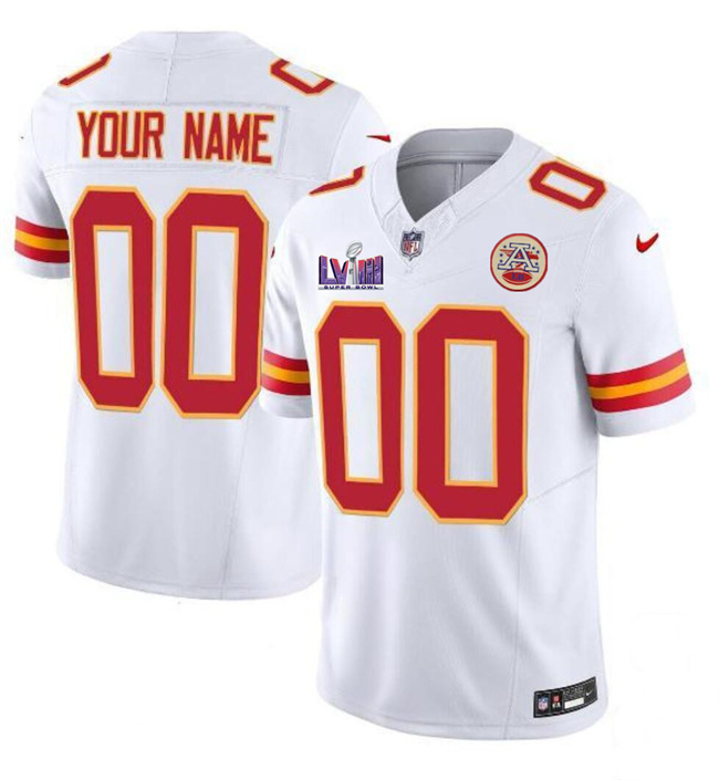 Youth Kansas City Chiefs Active Player Custom White Super Bowl LVIII Patch 2023 F.U.S.E. Vapor Untouchable Limited Stitched Jersey Youth Kansas City Chiefs Active Player Custom White Super Bowl LVIII Patch 2023 F.U.S.E. Vapor Untouchable Limited Stitched Jersey
