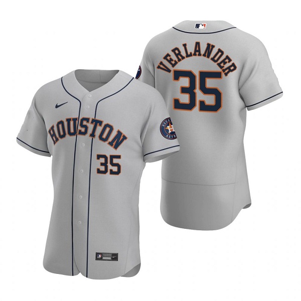 Men's Houston Astros #35 Justin Verlander Gray Flex Base Stitched Jersey Men's Houston Astros #35 Justin Verlander Gray Flex Base Stitched Jersey