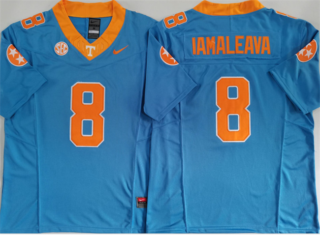 Men's Tennessee Volunteers #8 Nico Iamaleava Blue F.U.S.E. Stitched Jersey Men's Tennessee Volunteers #8 Nico Iamaleava Blue F.U.S.E. Stitched Jersey