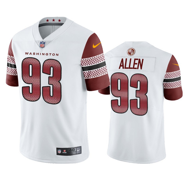 Men's Washington Commanders #93 Jonathan Allen White Vapor Untouchable Stitched Football Jersey Men's Washington Commanders #93 Jonathan Allen White Vapor Untouchable Stitched Football Jersey