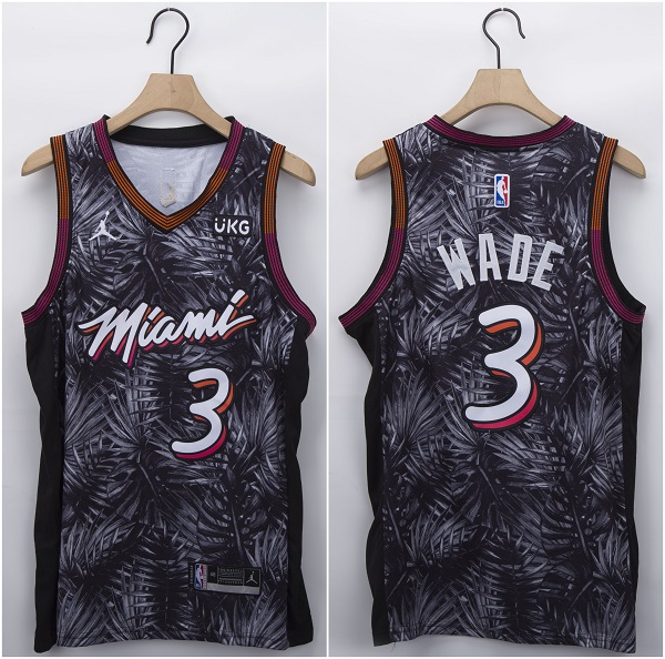 Men's Miami Heat #3 Dwyane Wade Black Lights Stitched NBA Jersey Men's Miami Heat #3 Dwyane Wade Black Lights Stitched NBA Jersey