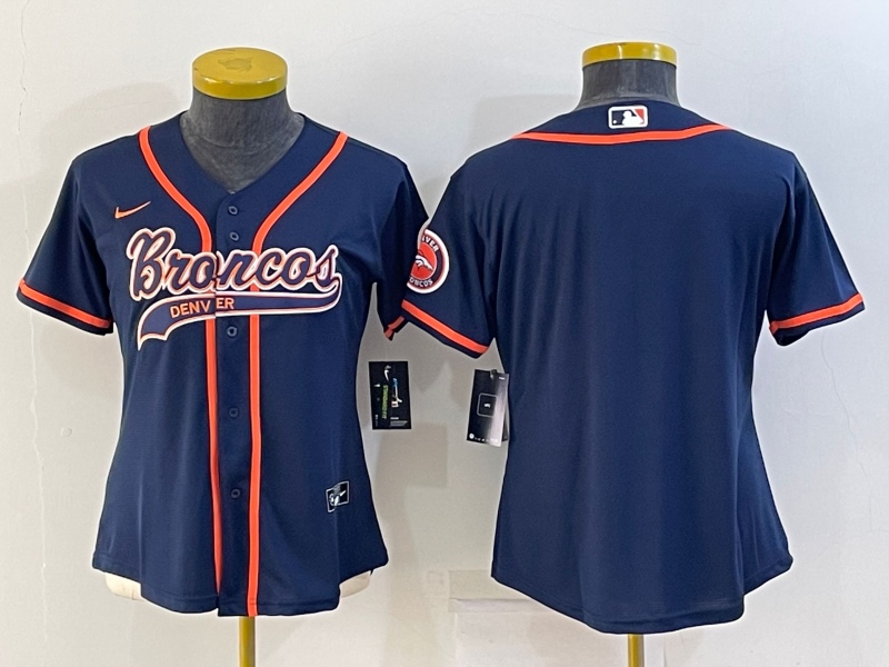 Youth Denver Broncos Blank Navy With Patch Cool Base Stitched Baseball Jersey Youth Denver Broncos Blank Navy With Patch Cool Base Stitched Baseball Jersey
