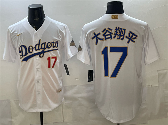 Men's Los Angeles Dodgers #17 大谷翔平 White 2026 Gold Collection Stadium Stitched Baseball Jersey Men's Los Angeles Dodgers #17 大谷翔平 White 2026 Gold Collection Stadium Stitched Baseball Jersey