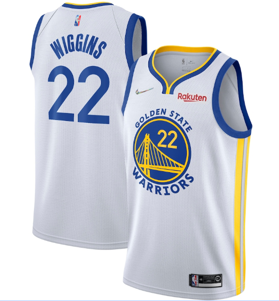 Men's Golden State Warriors #22 Andrew Wiggins 2022 White 75th Anniversary Stitched Jersey Men's Golden State Warriors #22 Andrew Wiggins 2022 White 75th Anniversary Stitched Jersey