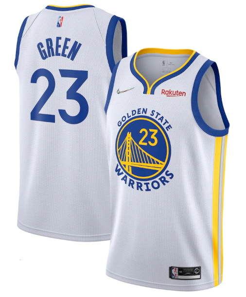 Men's Golden State Warriors #23 Draymond Green White Association Edition 75th Anniversary Swingman Stitched Jersey Men's Golden State Warriors #23 Draymond Green White Association Edition 75th Anniversary Swingman Stitched Jersey