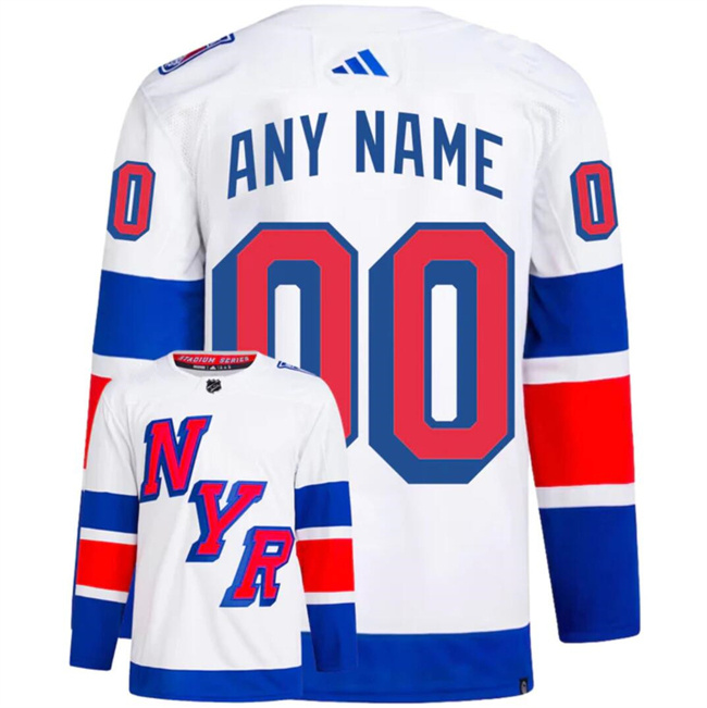 Men's New York Rangers Custom White 2024 Stadium Series Stitched Jersey Men's New York Rangers Custom White 2024 Stadium Series Stitched Jersey