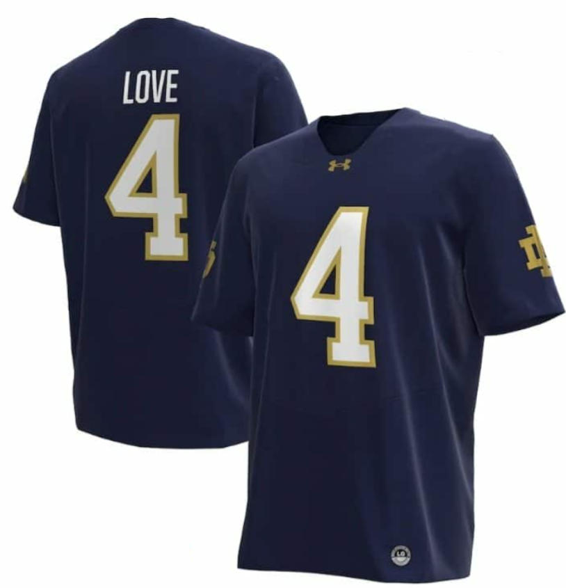 Men's Notre Dame Fighting Irish Custom Navy Stitched Football Jersey