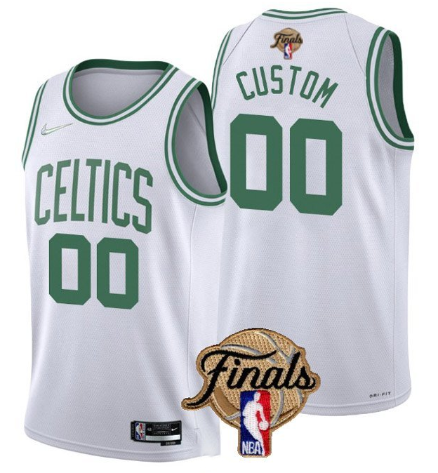 Men's Boston Celtics Active Player Custom 2022 White NBA Finals Stitched Jersey Men's Boston Celtics Active Player Custom 2022 White NBA Finals Stitched Jersey