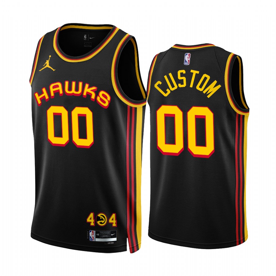 Men's Atlanta Hawks Active Player Custom 2022/23 Black Statement Edition Stitched Jersey Men's Atlanta Hawks Active Player Custom 2022/23 Black Statement Edition Stitched Jersey
