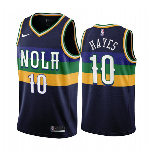 Men's New Orleans Pelicans #10 Jaxson Hayes 2022/23 Black City Edition Stitched Basketball Jersey Men's New Orleans Pelicans #10 Jaxson Hayes 2022/23 Black City Edition Stitched Basketball Jersey