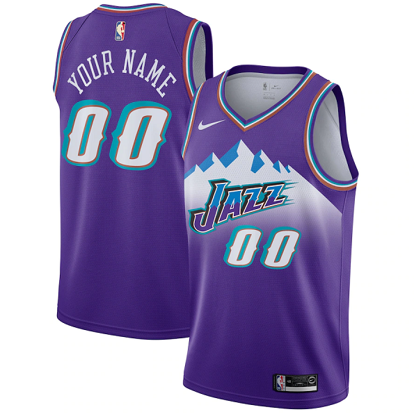 Men's Utah Jazz Customized Purple City Edition Stitched Basketball Jersey Men's Utah Jazz Customized Purple City Edition Stitched Basketball Jersey
