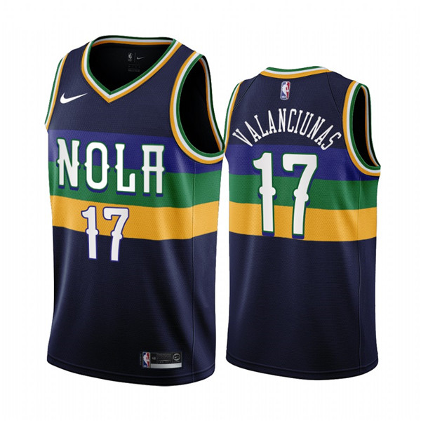 Men's New Orleans Pelicans #17 Jonas Valanciunas 2022/23 Black City Edition Stitched Basketball Jersey Men's New Orleans Pelicans #17 Jonas Valanciunas 2022/23 Black City Edition Stitched Basketball Jersey