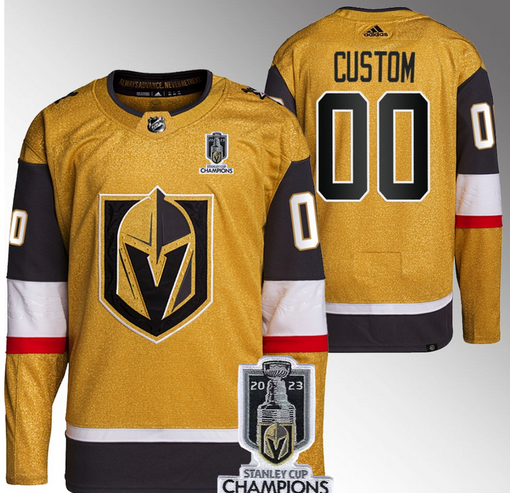 Men's Vegas Golden Knights Active Player Custom Gold 2023 Stanley Cup Champions Stitched Jersey Men's Vegas Golden Knights Active Player Custom Gold 2023 Stanley Cup Champions Stitched Jersey