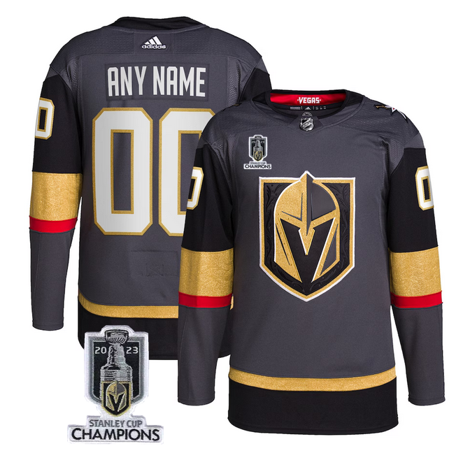 Men's Vegas Golden Knights Active Player Custom Grey 2023 Stanley Cup Champions Stitched Jersey Men's Vegas Golden Knights Active Player Custom Grey 2023 Stanley Cup Champions Stitched Jersey