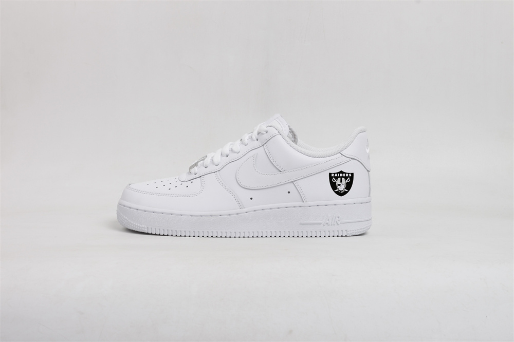 Men's Las Vegas Raiders Air Force 1 Low White Shoes 001 Men's Las Vegas Raiders Air Force 1 Low White Shoes 001