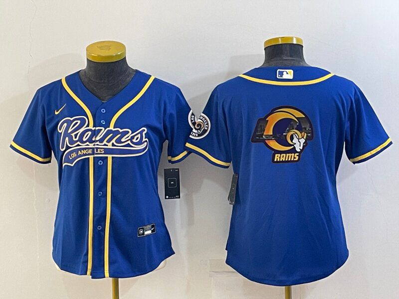 Youth Los Angeles Rams Royal Team Big Logo With Patch Cool Base Stitched Baseball Jersey Youth Los Angeles Rams Royal Team Big Logo With Patch Cool Base Stitched Baseball Jersey