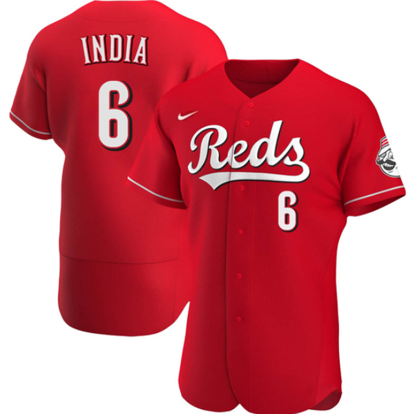 Men's Cincinnati Reds #6 Jonathan India Red Flex Base Stitched Jersey Men's Cincinnati Reds #6 Jonathan India Red Flex Base Stitched Jersey