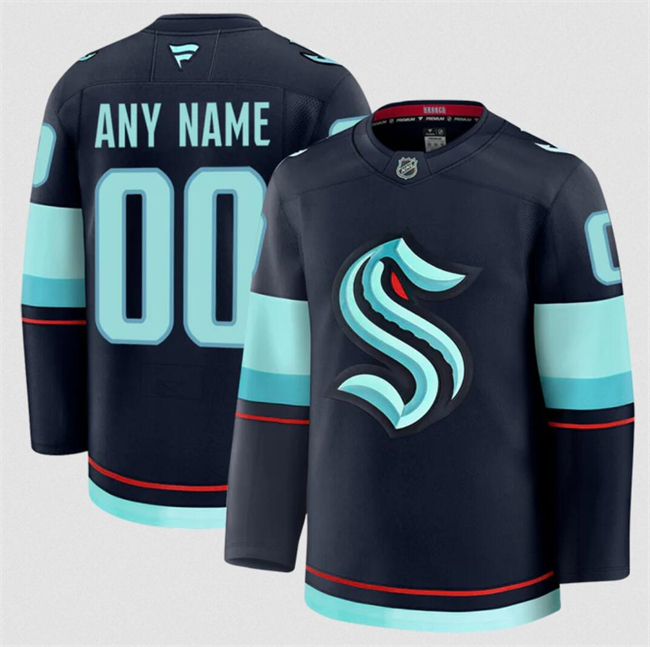 Men's Seattle Kraken Active Player Custom Navy 2024-25 Home Stitched Hockey Jersey