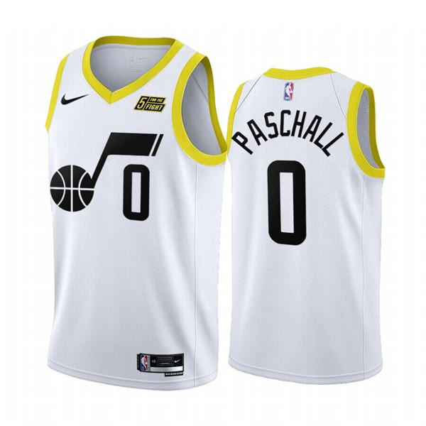 Men's Utah Jazz #0 Eric Paschall 2022/23 White Association Edition Stitched Basketball Jersey Men's Utah Jazz #0 Eric Paschall 2022/23 White Association Edition Stitched Basketball Jersey