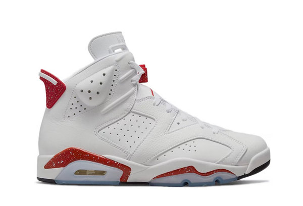 Men's Running Weapon Air Jordan 6 White/Red Shoes 052 Men's Running Weapon Air Jordan 6 White/Red Shoes 052