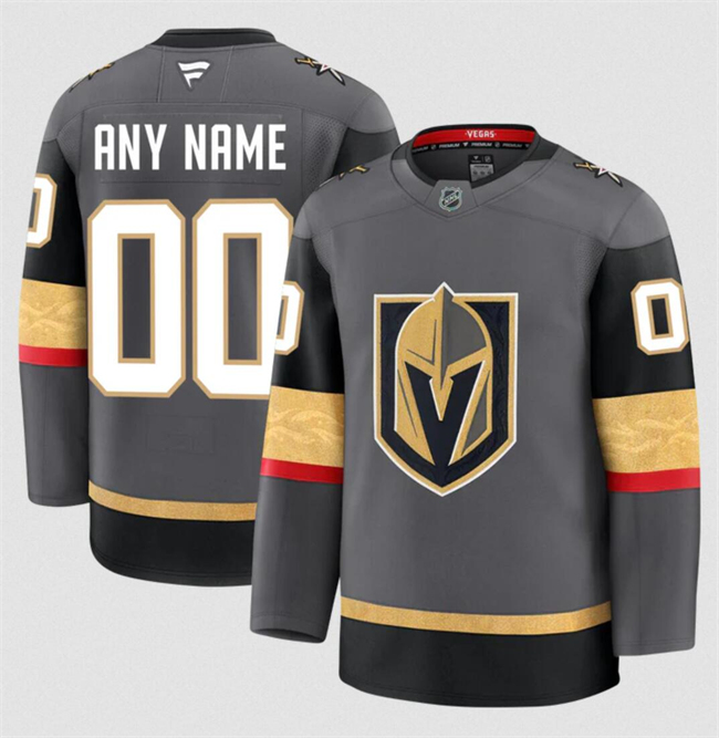 Men's Vegas Golden Knights Active Player Custom Grey 2024-25 Alternate Stitched Hockey Jersey Men's Vegas Golden Knights Active Player Custom Grey 2024-25 Alternate Stitched Hockey Jersey