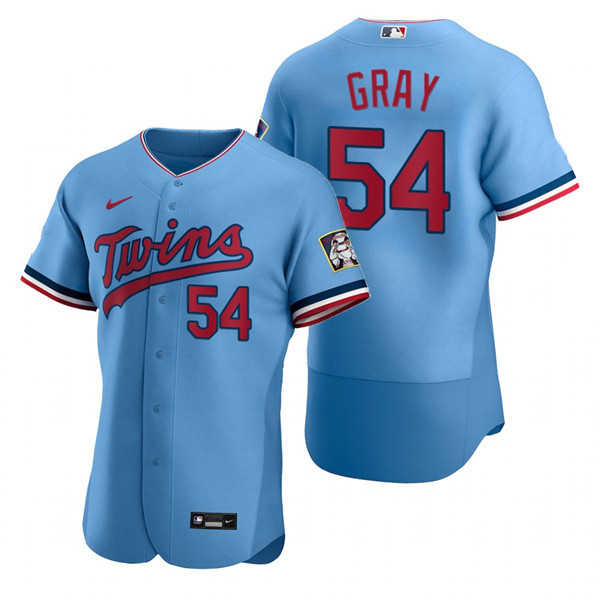 Men's Minnesota Twins #54 Sonny Gray Blue Flex Base Stitched Jersey Men's Minnesota Twins #54 Sonny Gray Blue Flex Base Stitched Jersey