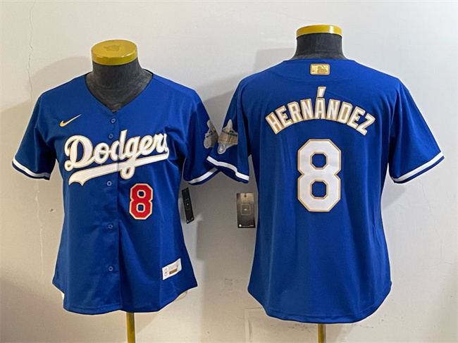 Youth Los Angeles Dodgers #8 Enrique Hernández Royal 2026 Alternate Gold Collection Stadium Stitched Baseball Jersey Youth Los Angeles Dodgers #8 Enrique Hernández Royal 2026 Alternate Gold Collection Stadium Stitched Baseball Jersey