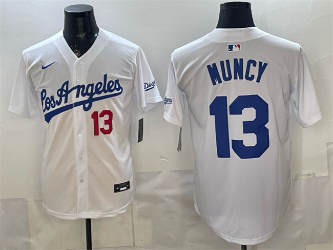 Men's Los Angeles Dodgers #13 Max Muncy White Alternate Stadium Stitched Baseball Jersey Men's Los Angeles Dodgers #13 Max Muncy White Alternate Stadium Stitched Baseball Jersey