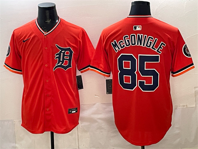 Men's Detroit Tigers Custom Orange 2026 Alternate Vapor Premier Limited Stitched Baseball Jersey