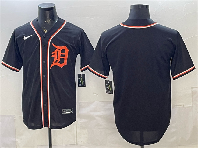 Men's Detroit Tigers Blank 2026 Fashion Replica Black Out Stitched Baseball Jersey Men's Detroit Tigers Blank 2026 Fashion Replica Black Out Stitched Baseball Jersey