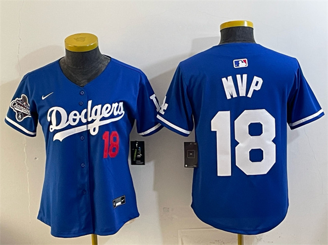 Youth Los Angeles Dodgers #18 MVP Royal 2025 World Series Champions Patch Limited Stitched Baseball Jersey Youth Los Angeles Dodgers #18 MVP Royal 2025 World Series Champions Patch Limited Stitched Baseball Jersey